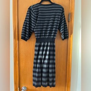 A New Approach, black and gray striped cotton dress, size L